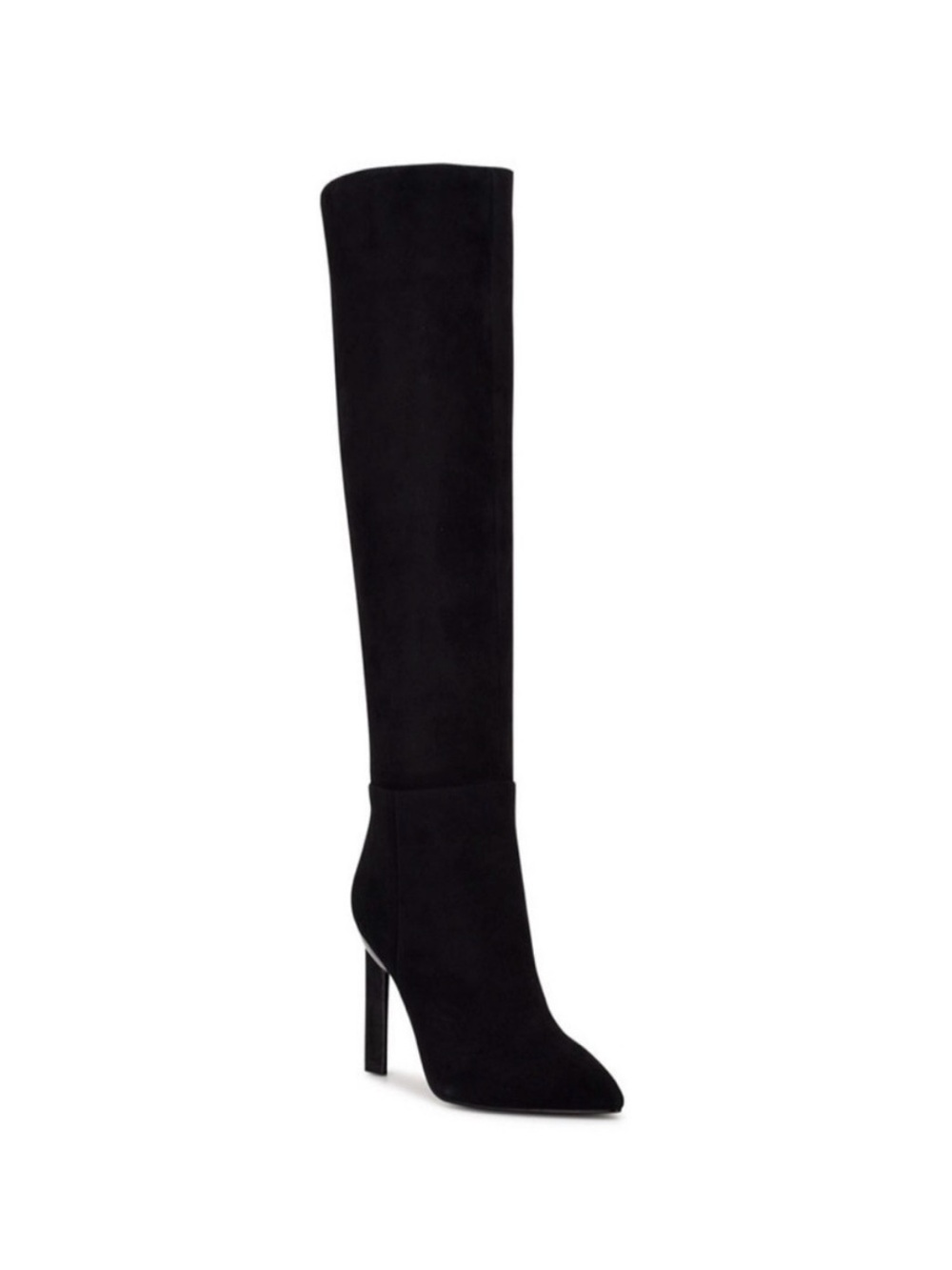 Size 9.5 suede Nine West Black Over-the-Knee Pointed Toe Stiletto Boots